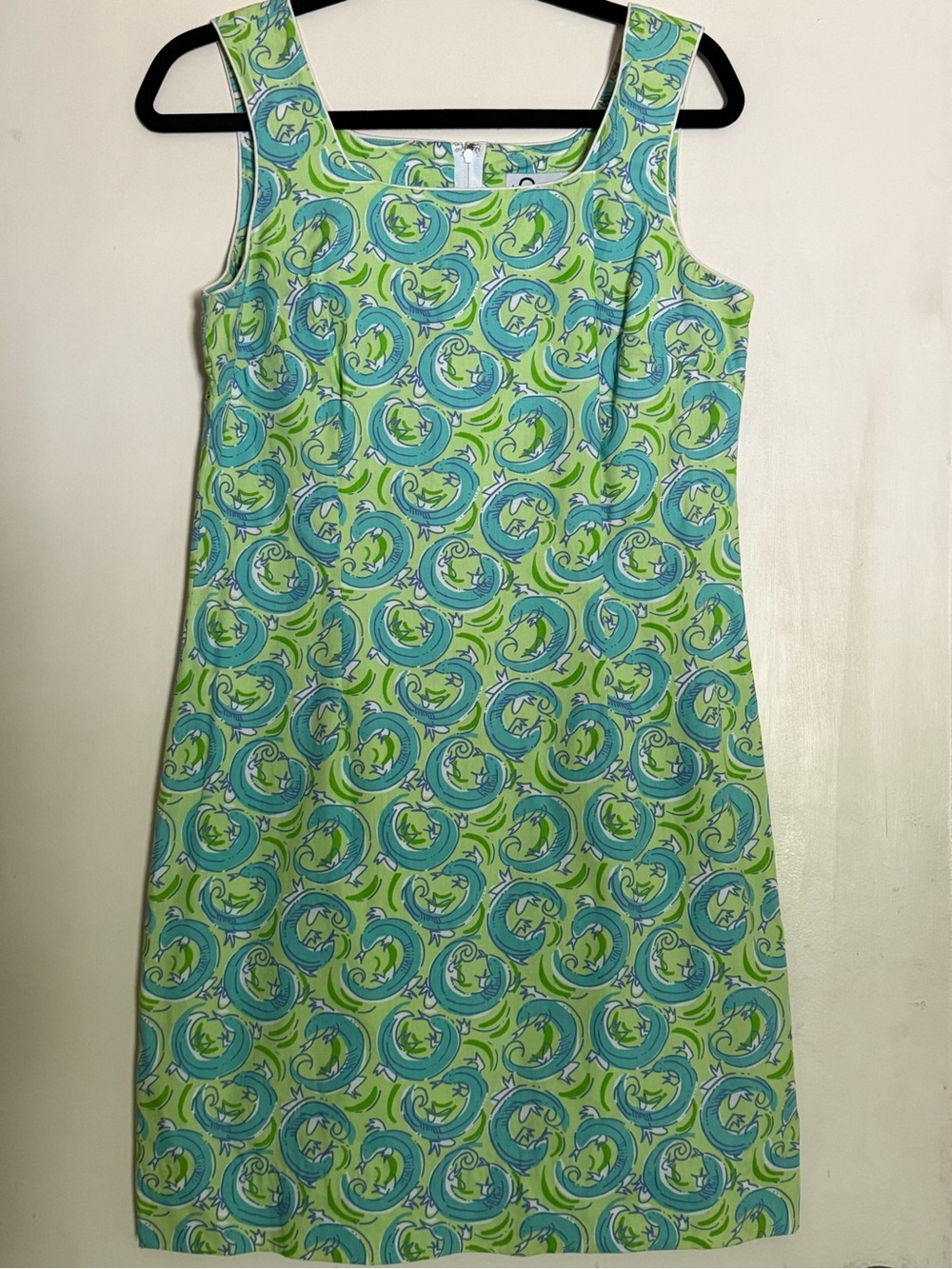 Vintage 90s Lilly Pulitzer "Leaping Lizards" Sleeveless Shift Dress Size 6